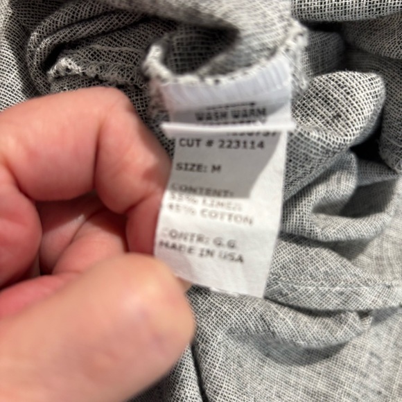 CUT LOOSE Sz M V-Neck Gray Asymmetrical Sleeveless Dress Linen Cotton Blend - Picture 7 of 8